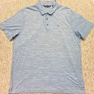 Travis Mathew Heathered Blue Polo Shirt